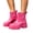 Hot Pink, variant on Miluxas Womens Slip On Platform Chelsea Rain Boots, Elastic Side Panels Non-Slip Thick Lug Sole Waterproof Short Booties Pink 6(36)