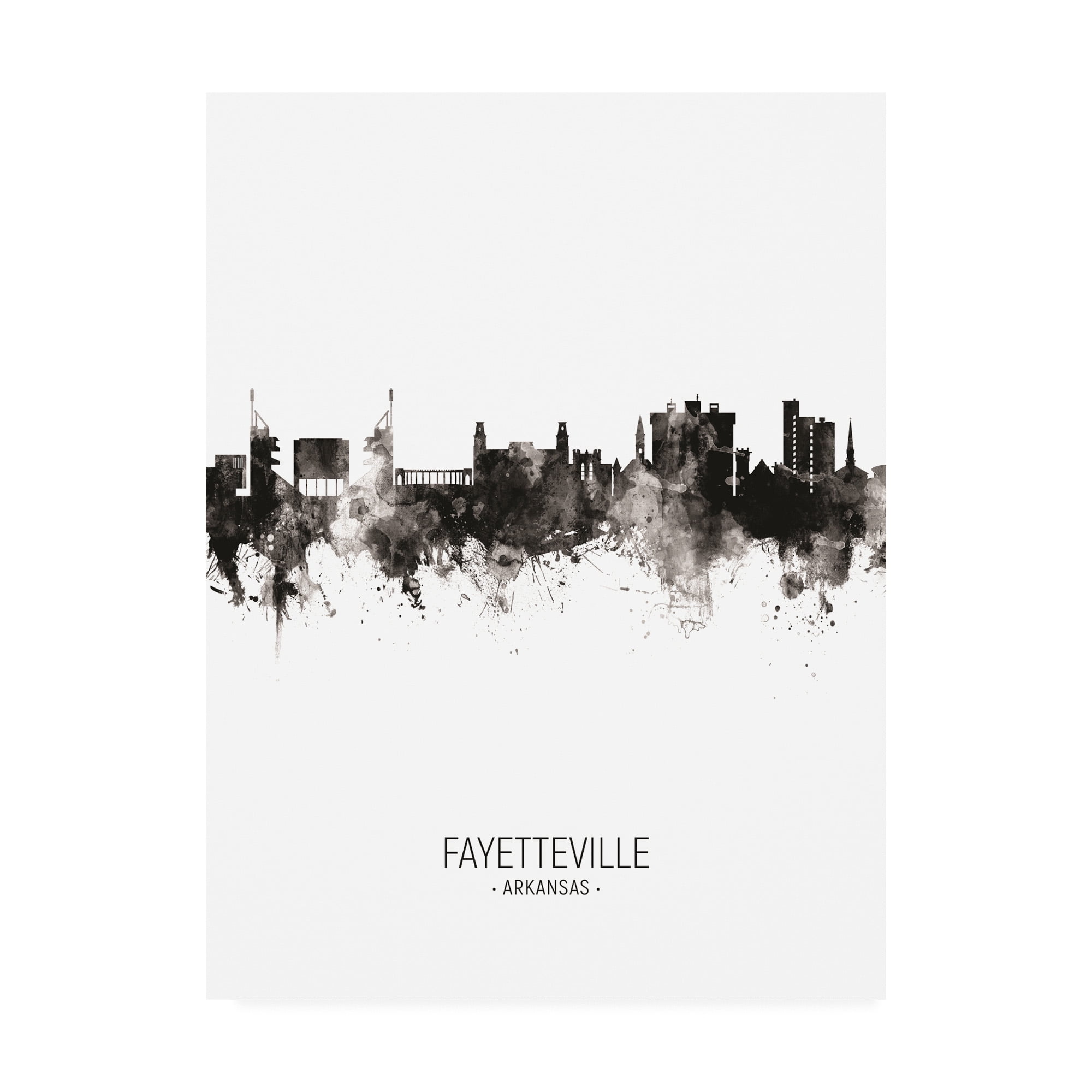 Trademark Fine Art 'Fayetteville Arkansas Skyline Portrait II' Canvas Art  by Michael Tompsett - Walmart.com