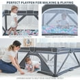 thumbnail image 6 of Yobear Baby Playpen, Foldable Playpen for Babies and Toddlers, Indoor & Outdoor Baby Activity Center with Visible Breathable Mesh, Portable Play Yard with 2 Handlers+50 Balls-50”×50”(Black), 6 of 7