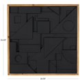 thumbnail image 3 of 24" x 24" Dimensional Textured Shapes Geometric Framed Wall Art with Brown Frame, by DecMode, 3 of 10