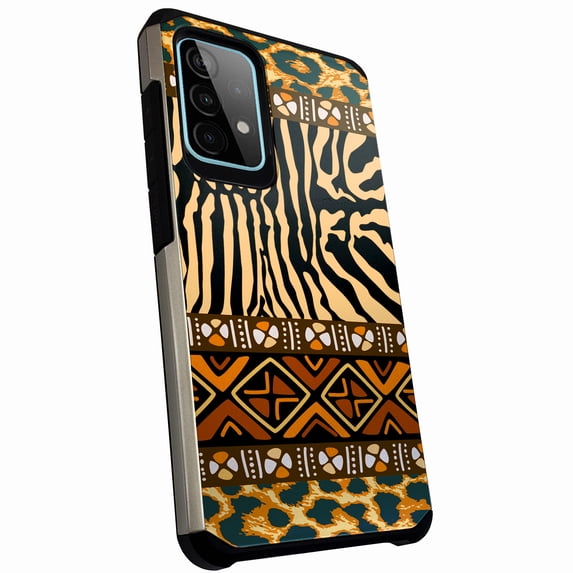DALUX Hybrid Slim Phone Case Compatible with Samsung Galaxy A52 5G / A52s 5G (2021) 6.5 inch - Zebra Safari Print