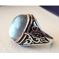 thumbnail image 3 of Labradorite Mans Ring, Natural Blue Fire Labradorite, Unisex Ring, Silver Jewelry, 925 Silver Ring, Birthday Gift, Heavy Men Ring, Arabic Design, Ottoman Style Ring, Christmas, Turkey Mens Signet Ring, 3 of 6