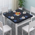 thumbnail image 3 of Black Butterfly Pattern Square Fitted Tablecloth with Elastic Edge,Square Table Cover,Washable Elastic Table Cover for Home Kitchen Party Decor 36"x36", 3 of 6
