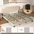 thumbnail image 3 of Pingliang Home King Size Bed Frame with Adjustable Headboard, Rivet Decoration Upholstered Headboard, Easy to Assemble, Noise Free,Beige, 3 of 9