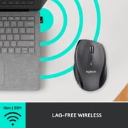 ماوس Logitech M705 Marathon اللاسلكي، ماوس الألعاب اللاسلكي، جهاز استقبال USB بسرعة 2.4 جيجا هرتز، 5 أزرار قابلة للبرمجة، بطارية لمدة 3 سنوات، كمبيوتر شخصي، ماك، كمبيوتر محمول، جهاز Chromebook