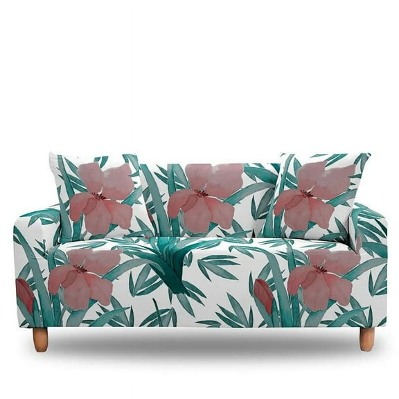 Tropical Leaves And Flowers Elastic Sofa Cover For Living Room Stretch Corner Slipcovers Sectional Couch Covers 1/2/3/4 Seater