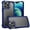 Blue, variant on For iPhone 15 Plus Ultimate CaseX Transparent Hybrid Case with Metal Buttons And Camera Edges - Blue