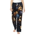 thumbnail image 2 of Lsque Elegant Golden Blue Ornaments Print Women's Pajama Pants, Lounge Pant - Comfortable Home Wear,Elastic Waistband, Stylish Design-Small, 2 of 9