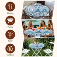 thumbnail image 7 of Blue Ombre Gnomes Christmas Round Tablecloth, Fitted Table Cover with Elastic for 45"-54" Round Tables, Xmas Balls Tree Snowflake Retro Table Cloth Outdoor Indoor Dinning Party Waterproof Tablecloths, 7 of 7