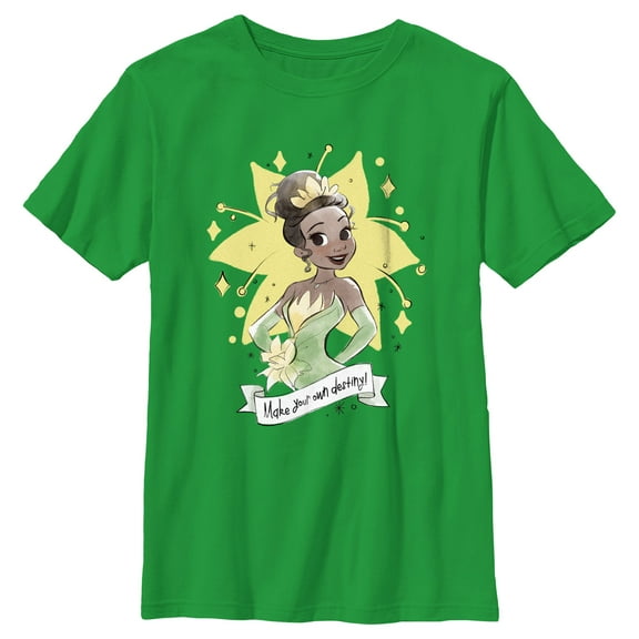 Boy's The Princess and the Frog Tiana Make Your Own Destiny  Graphic Tee Kelly Green X Small