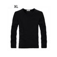 thumbnail image 3 of Sonducket Top básico para hombre, ropa interior cálida de manga larga con cuello redondo, Base para clima frío, ropa de Color sólido, Jersey, Camisetas SG Negro Tipo 2, 3 of 6