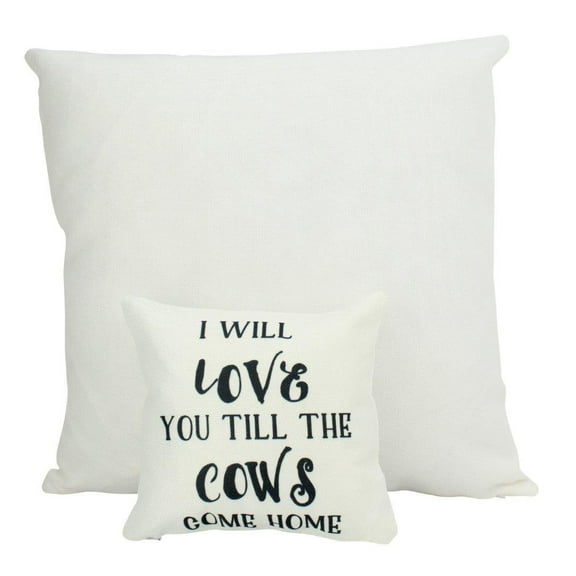 MINI: Love you till the Cows Come Home | Pillow | 8 x 8 | Home Decor | Modern Farmhouse | Primitive | Tiny House Decor | Lumbar Pillow