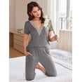 thumbnail image 5 of Ekouaer Womens Pajama Sets Pajamas Sets Sleepwear Shorts Lounge Set summer pajamas for women, 5 of 6