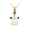 thumbnail image 1 of 14K Yellow Gold Snowman Charm Pendant Necklace with Chain, 1 of 4