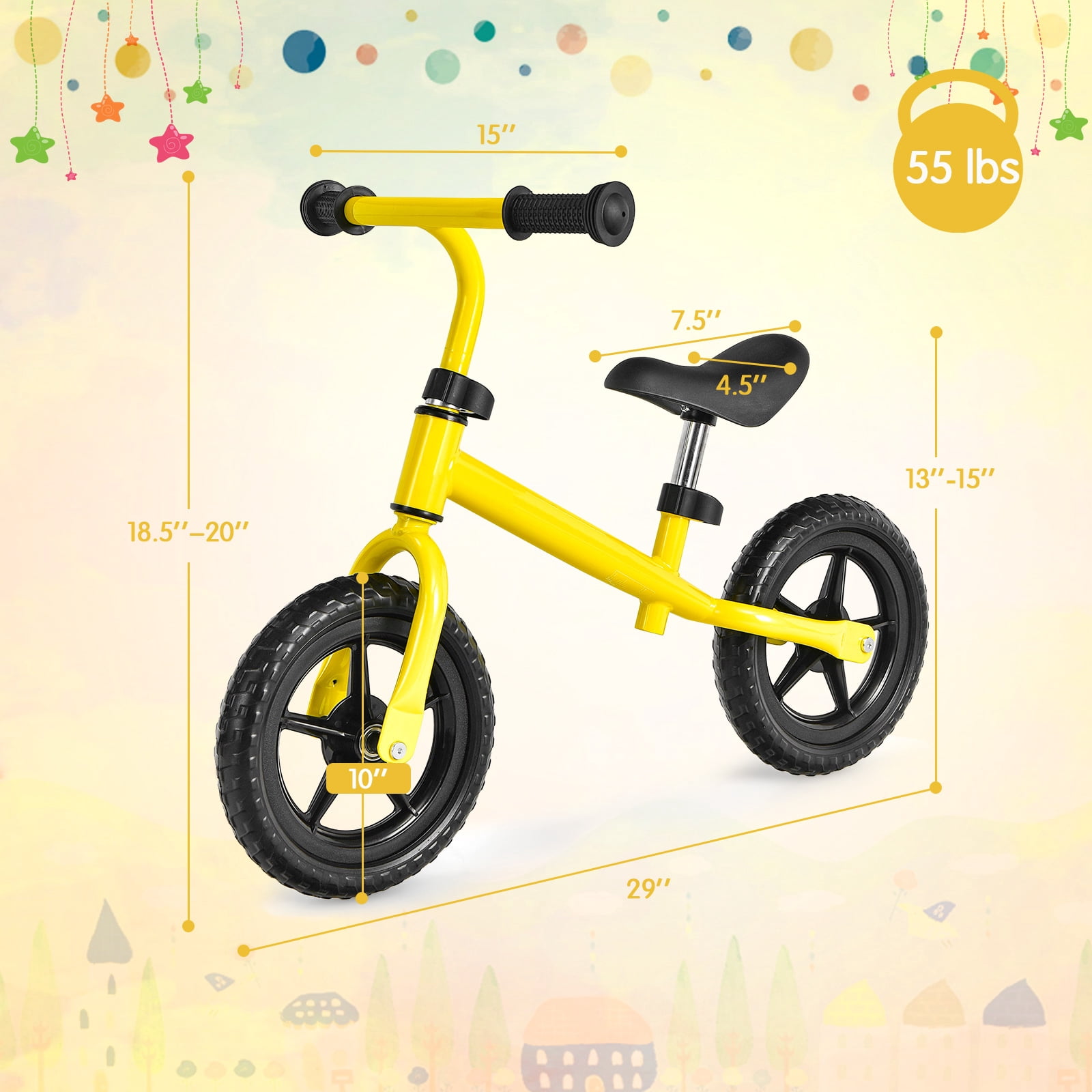 Costway Kids Balance Bike No Pedal Training Bicycle w/Adjustable
