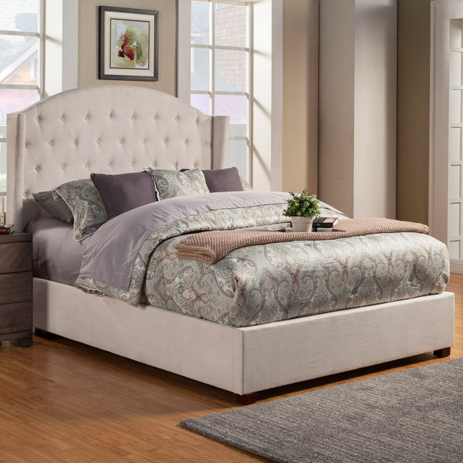 Alpine Furniture Ava Upholstered Platform Bed Multiple Sizes Alpine Furniture Ava Upholstered Platform Bed Multiple Sizes Com