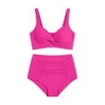 thumbnail image 5 of WERYOUNG Women's Tankini Swimsuit With Bow Bikini Top And High Split Bottom Two Piece Swimwear Beach Sports Stylish Bathing Suit, 5 of 5