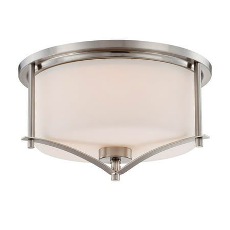 

Flush Mounts 2 Light With Satin Nickel Finish Incandescent Bulbs 15 inch 200 Watts