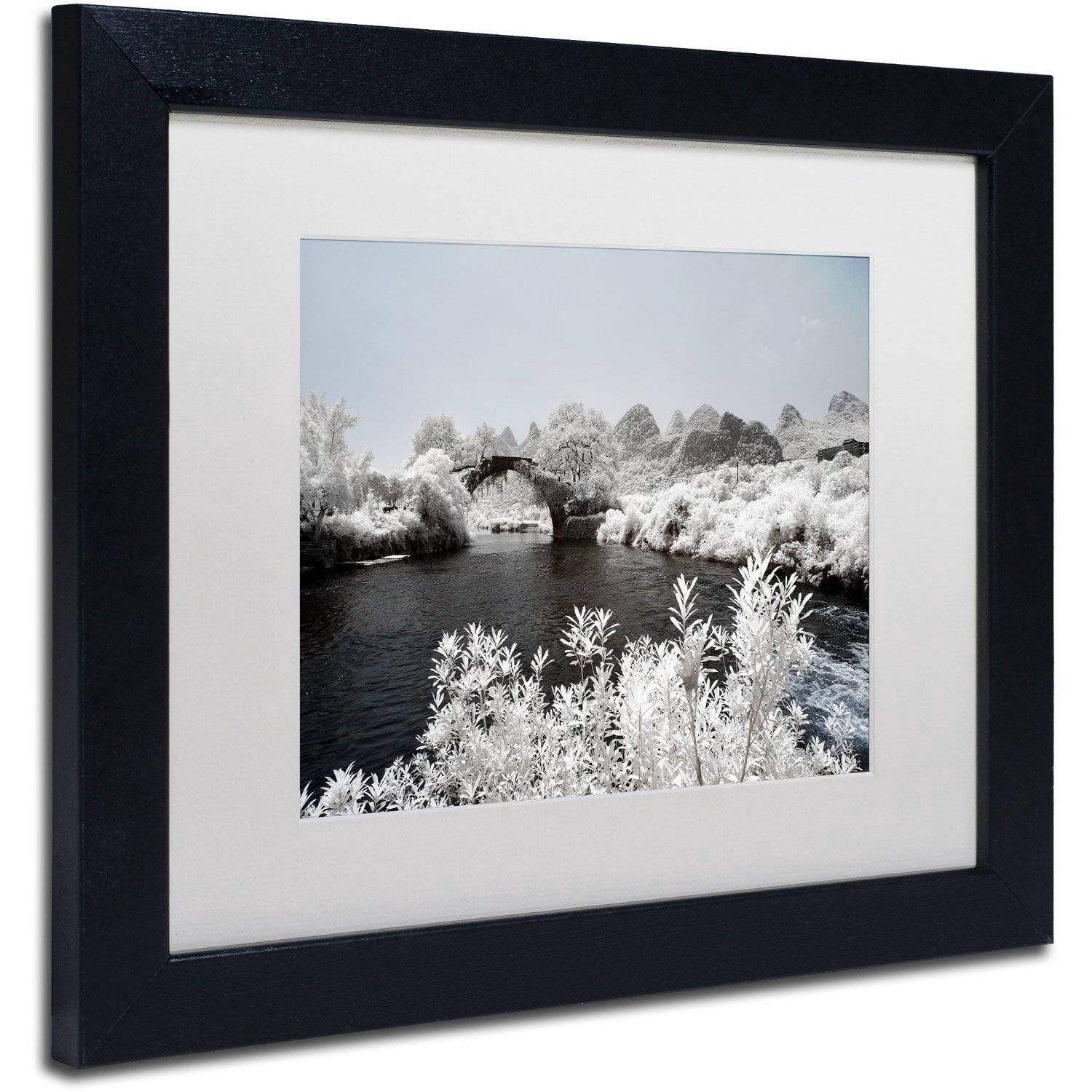 Trademark Fine Art "White Bridge" Canvas Art by Philippe Hugonnard, White Matte, Black Frame
