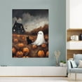 thumbnail image 6 of Vintage Halloween Pumpkin, Ghost, Black Cat Canvas Wall Art Painting, Gothic Print Pictures for Home Wall Decor Horror Creepy Dark Posters for Living Room Bedroom Home Halloween Party Decor Framed, 6 of 8