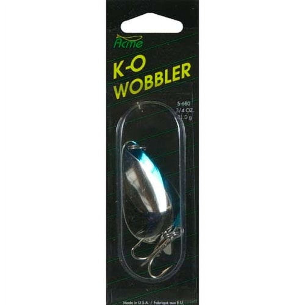(2 pack) Acme Tackle Freshwater Ko Wobbler, Fishing Lure Spoon, 3/4 oz, Neon Blue, Lake