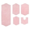 thumbnail image 3 of Home Weavers Waterford Collection 100% Cotton Non-Slip Bathroom Rug Set Machine Washable Bathroom Rug, Bath Rug, U Shaped Contour, Runner, Bathroom Rug, Pink Color 5 Piece Bath Rug set, 3 of 8