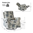 thumbnail image 6 of Tina's Home Upholstery 360° Swivel Recliner Set of 2, Nursery Chair with Nailhead Trim & Metal Base for Living Room & Nursery Comfort Jeacobean, 6 of 6