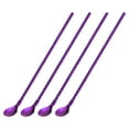 thumbnail image 1 of Unique Bargains Lot de 4 Cuillères Pailles en Acier Inoxydable 8,6 Pieds Poignée Torsadée Réutilisable, Violet, 1 of 5