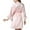 Pink, variant on Women's Satin Kimono Robes Feather Trim Long Sleeve Lightweight Breathable Silk Robes Fashion Pure Elegant Bridal Party Bridesmaid Robes Knee Length Sleepwear White XL