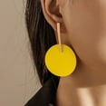 thumbnail image 2 of Vintage Long Disc Dangle Earrings Disc Coin Earrings Yellow Coin Drop Earrings Exaggerated Disc Earrings Jewelry, 2 of 13