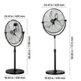 thumbnail image 3 of KFFKFF 20" Industrial Oscillating Standing Fan, 4500CFM High Velocity Pedestal Fan with Adjustable Height from 46.9 to 59.6 Inches, Ground Fans with 3 Speed Settings, 3 of 7