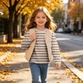 thumbnail image 5 of Jalioing Long Sleeve Striped T Shirt for Girls Fashion Cute Crew Neck Tee Shirt Spring Fall Casual Basic Tops 3-14 Years, 5 of 9