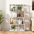 thumbnail image 3 of OUTONLIFE 5-Tier S-Shaped Bookshelf with Light, Modern Free Standing Bookcase with Open Shelving for Home & Office, White, 3 of 10