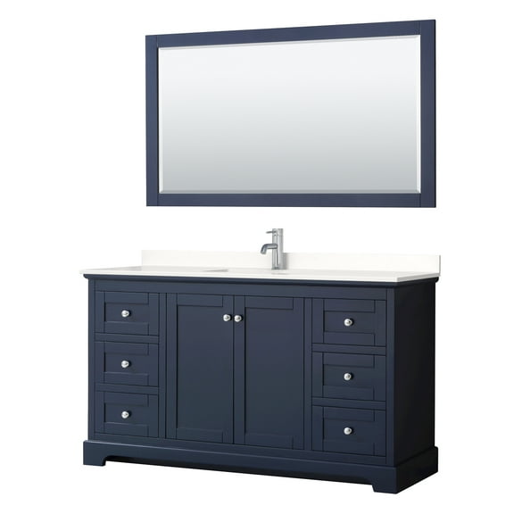 Wyndham Collection Wcv232360s-Qtz-Unsm58 Avery 60" Free Standing Single Basin Vanity Set -