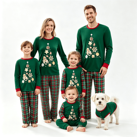 RUINIXCW Christmas Family Matching Pajamas Set Christmas Jammies Family Holiday Outfits Xmas PJS Set Sleepwear for Women Men Pet Mommy and Me Christmas Outfits Sleepwear