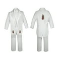 thumbnail image 1 of New Born Baby Boy Teen Christening Baptism Formal White Tail Suit Silver Virgin Mary On Stole & Back SM-20, 1 of 5