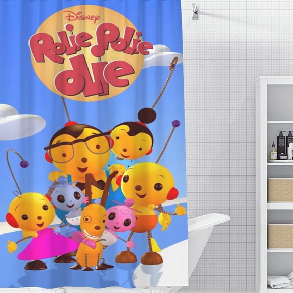 Rolie Polie Olie-theme Bathroom Shower Curtain Home Decor,Bath Curtains Durable Waterproof Bath Curtain , Adluts Girls Boys Bathroom Decor House Gifts 52x71inch（130cmX180cm）
