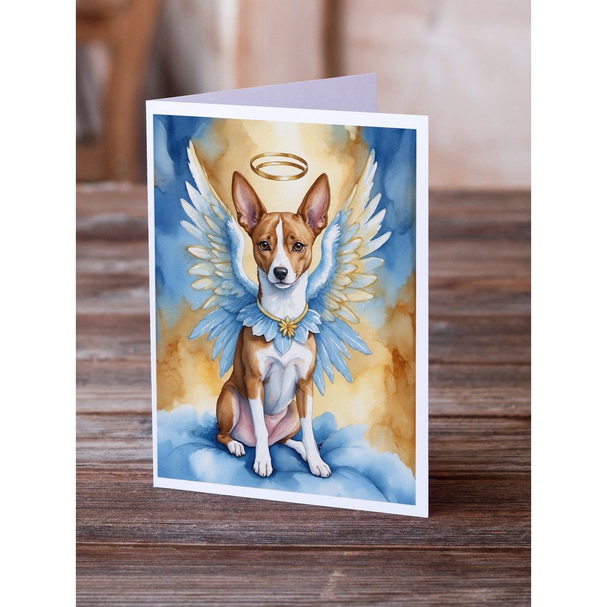 Basenji My Angel Greeting Cards Pack of 8 7 in x 5 in