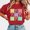 Red, variant on QUNYINEY Pullover Women's T-Shirts Easter Casual Short Sleeve Crew Neck Tops Loose Women Tops