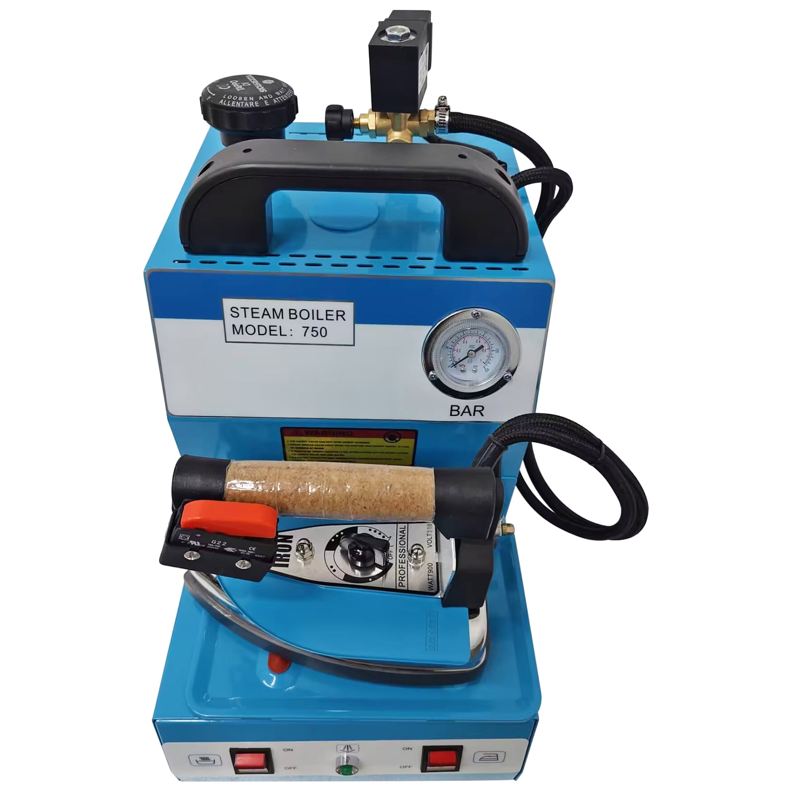 Industrial Steam Iron Curtain Electric Iron Boiler Steam Ironing Machine 110V with 4L Water Tank