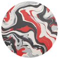 thumbnail image 3 of Ryvnso Red Gray Liquid Marble Round Plate Mats Dining Table Placemat Set of 4 for Holiday Decoration, 3 of 7