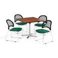 thumbnail image 2 of OFM Multi-Use Break Room Package, 42" Square Flip-Top Table with Moon Stack Chairs, Cherry Finish with Golden Flax Seats (PKG-BRK-172), 2 of 2