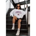 thumbnail image 7 of Women's Gameday Couture  Ash Minnesota Vikings Traditional Logo Oversized Premium Fleece Pullover Sweatshirt, 7 of 7