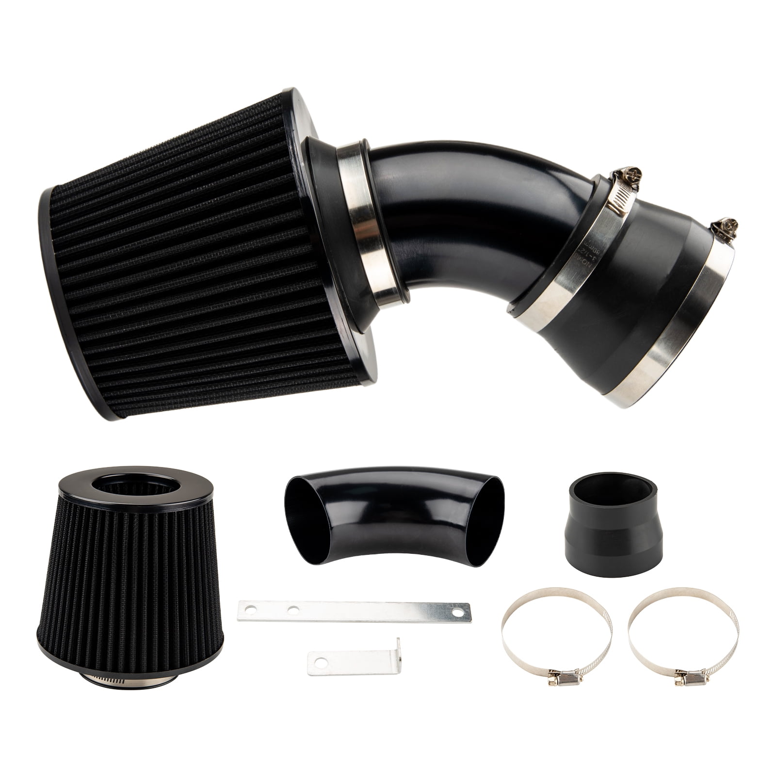 3 inch Front Black Aluminum Cold Air Intake Kit Replacement for BMW 325i 2001-2005, 330Ci 2001-2005, 325Ci 2001-2005, 325xi, 323i, 328i, 330x, 330i, 330i, 323Ci, 328Ci, 323is, 328is