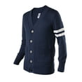 thumbnail image 5 of Hip Hop 50's Shop - Mens 1950s Letterman Cardigan Sweater (2XLarge Navy), 5 of 7