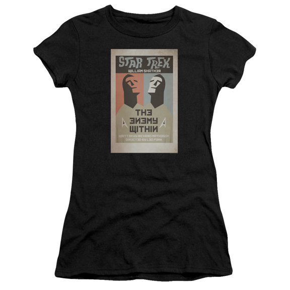 Star Trek Tos Episode 5 Junior Women's Sheer T-Shirt Black