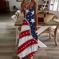 thumbnail image 2 of Cmfcve Patriotic Dress for Women Sleeveless Deep-V Neck Summer Maxi Dress Flowy A-Line Beach Vacation Outfit, 2 of 5