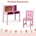 thumbnail image 3 of Resenkos Kids Desk and Chair Set with Hutch and Bulletin Board for 3+ Kids-Pink, Small Folding Table for Arts & Crafts, Snack Time, Homeschooling, Homework, 3 of 8