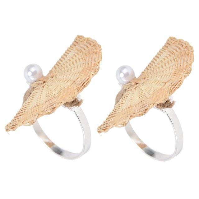 Anillos para servilletas BuyWeek 2 piezas Hebilla de ratán decorativos