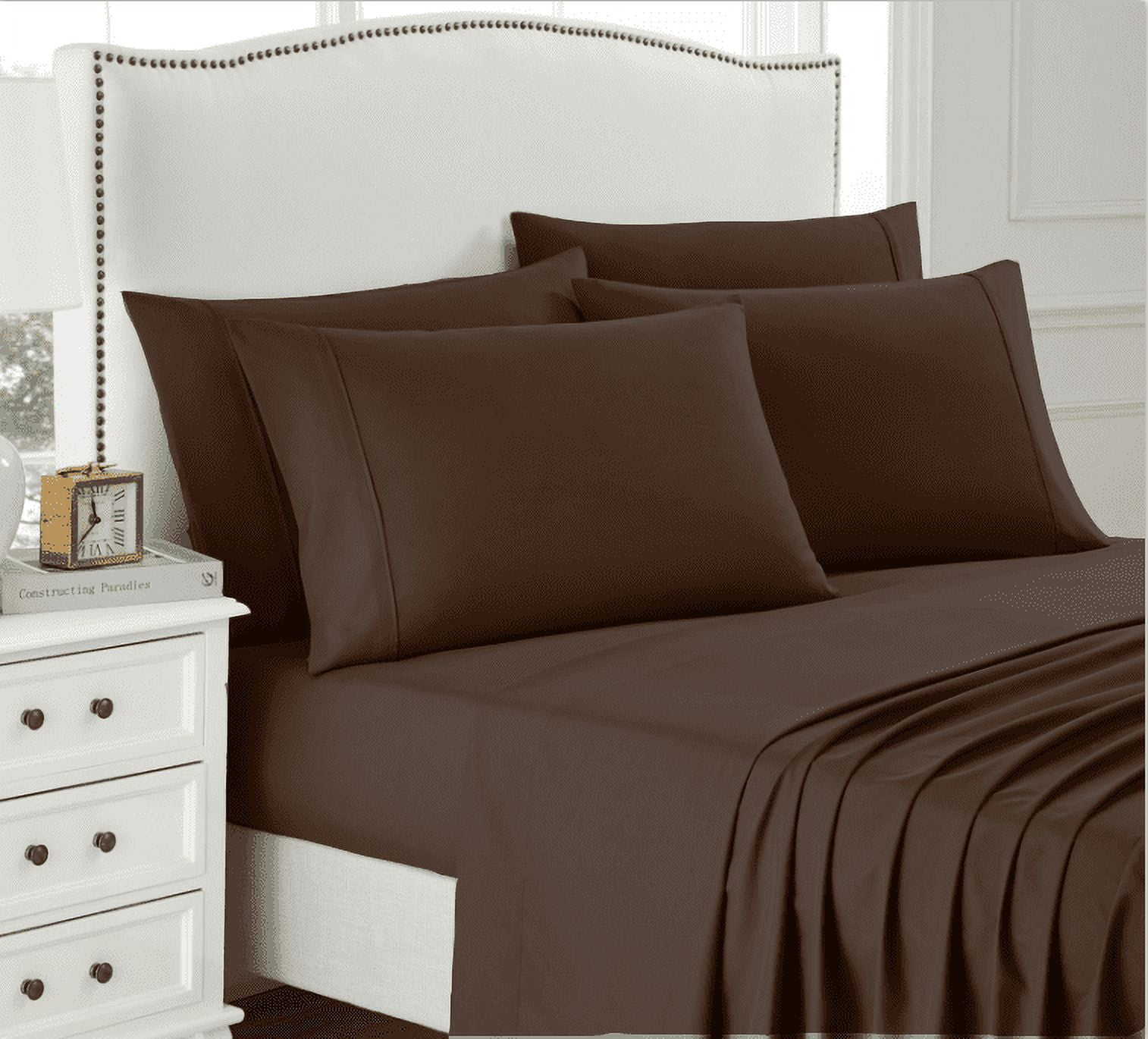 Sweet Home Collection 1500 Series Bed Sheets - Extra Soft Microfiber Deep Pocket 4pc Sheet Set - Brown, Twin